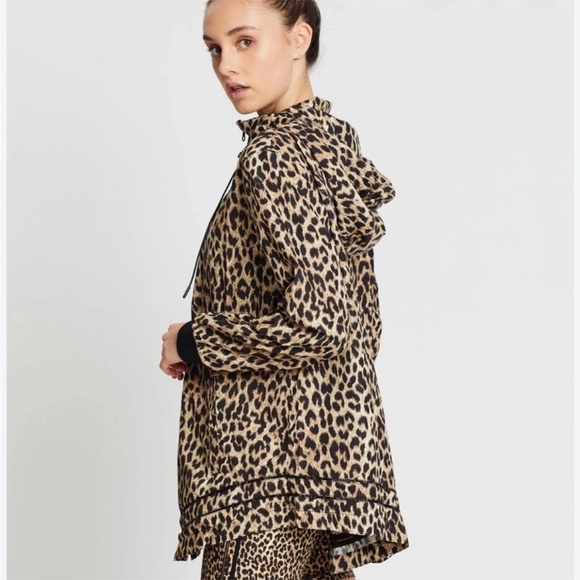 THE UPSIDE Leo Ash Leopard Hooded Active Jacket Rain Coat Women’s Medium - Picture 2 of 9
